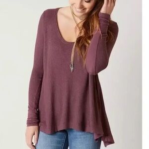 Free People Malibu oversized long sleeve purple swing shirt 20363